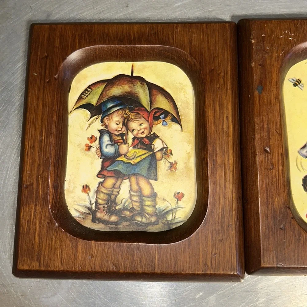 vintage‎ Hummel wooden frame pictures wall hanging